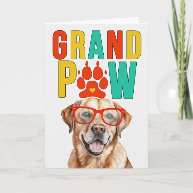 Tarjeta Festiva Día de los Abuelos GrandDOG de Labrador Amarillo G (Anverso)