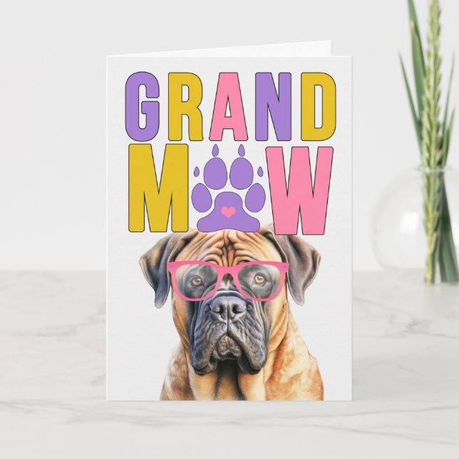 Tarjeta Festiva Día de los Abuelos GrandDOG de Mastiff (Anverso)