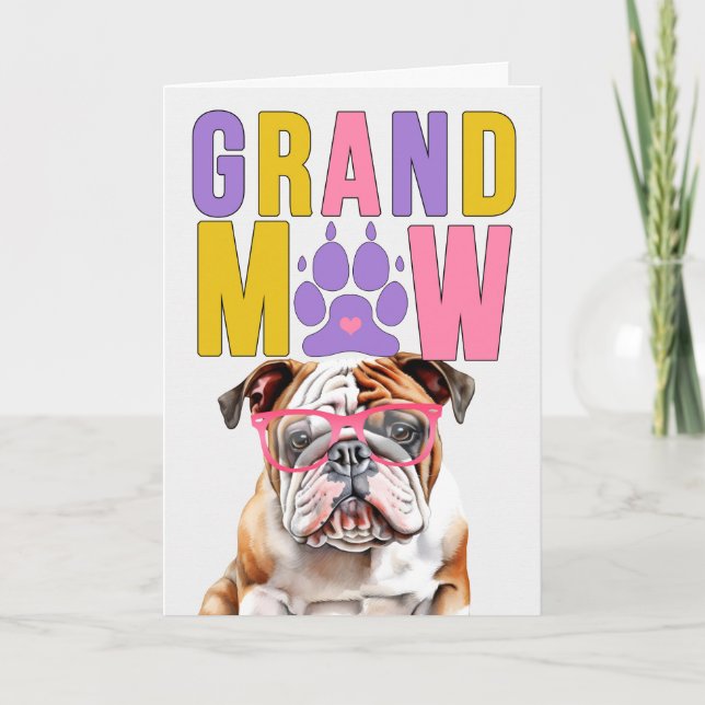 Tarjeta Festiva Día de los Abuelos GrandDOG del Bulldog inglés de  (Anverso)