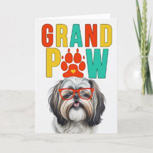 Tarjeta Festiva Día de los Abuelos GrandPAW Shih Tzu GrandDOG