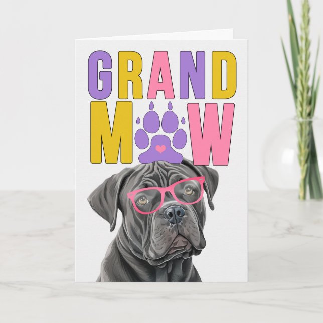 Tarjeta Festiva Día de los Abuelos GranMAW Cane Corso (Anverso)