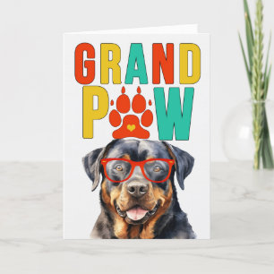Tarjeta Festiva Día de los Abuelos Rottweiler GrandDOG GrandPAW