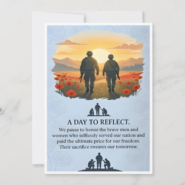 Tarjeta Festiva día de los caídos (Anverso)