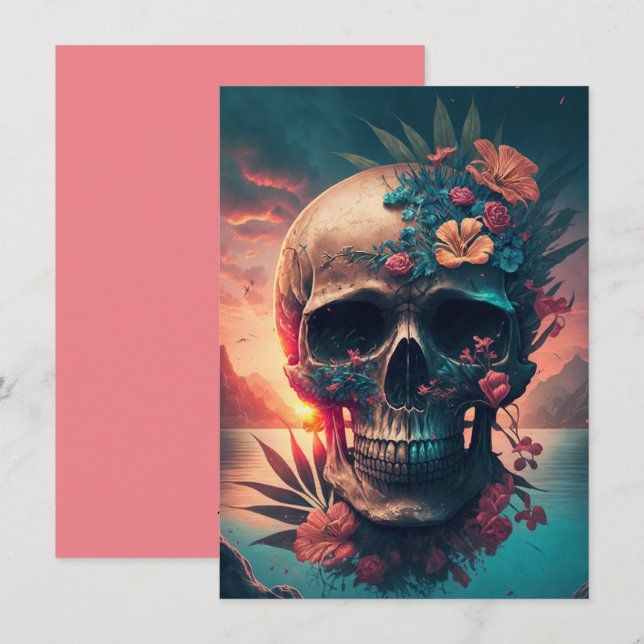 Tarjeta Festiva Dia de los Muertos (Anverso / Reverso)