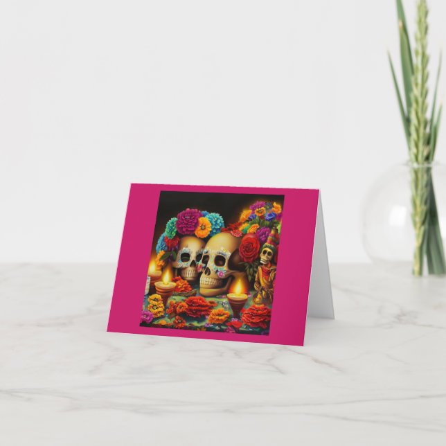 Tarjeta Festiva Día de los muertos (Anverso)