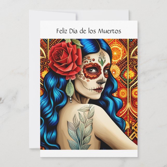 Tarjeta Festiva Día de los Muertos (Anverso)