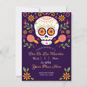 Tarjeta Festiva Dia De Los Muertos
