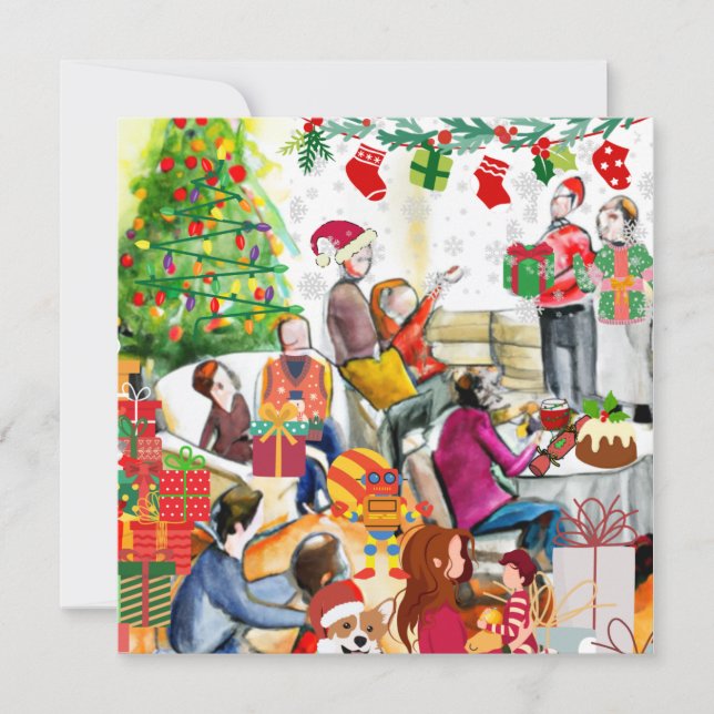 Tarjeta Festiva Día de los navidades (Anverso)