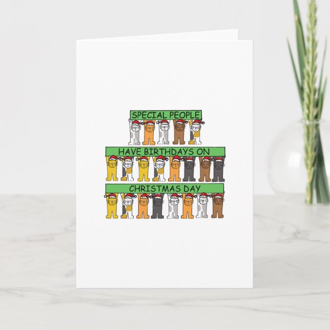 Tarjeta Festiva Día de los navidades Cumpleaños 25 de diciembre (Anverso)