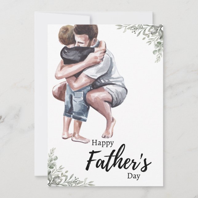 Tarjeta Festiva Día de los padres con acuarela (Anverso)
