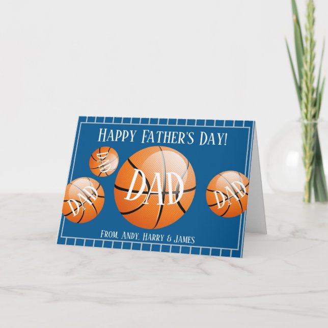 Tarjeta Festiva Día de los Padres del Baloncesto Deportivo Persona (Anverso)