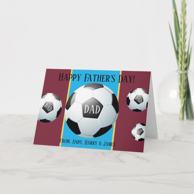 Tarjeta Festiva Día de los Padres del Fútbol Deportivo Personaliza (Anverso)