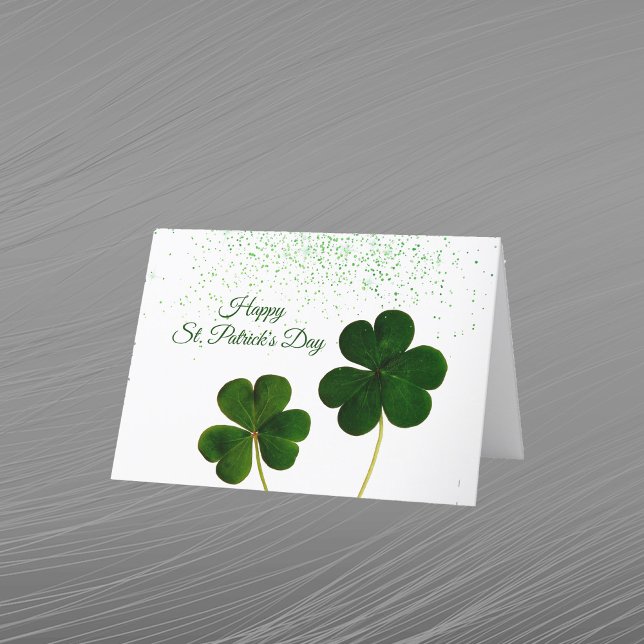 Tarjeta Festiva Día de los Simpatizantes del Confetti Verde Shamro (Subido por el creador)