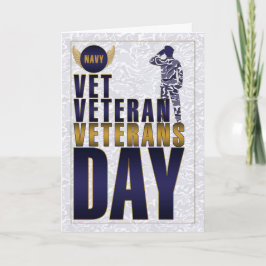 Tarjeta Festiva Día de los Veteranos de Guerra Azul y Rojo