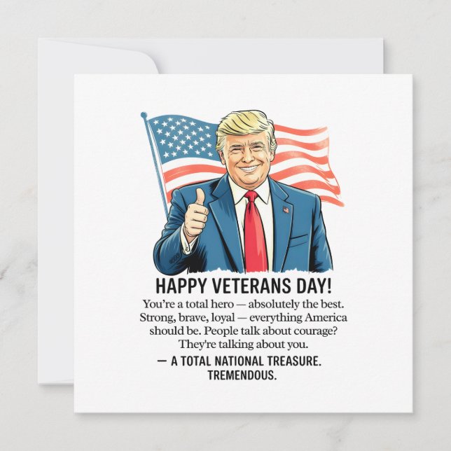 Tarjeta Festiva Día de los Veteranos de Trump (Anverso)