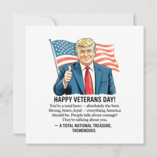 Tarjeta Festiva Día de los Veteranos de Trump