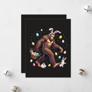 Tarjeta Festiva Día de Pascua de Bigfoot Divertido Sasquatch