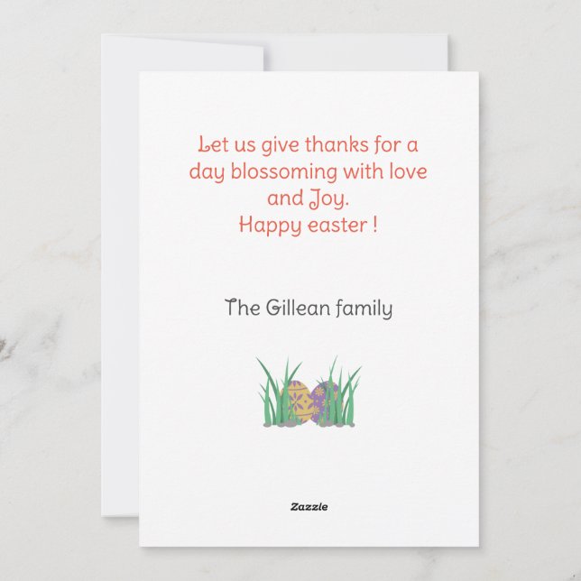 Tarjeta Festiva día de Pascua, feliz Pascua a la familia dos foto (Reverso)