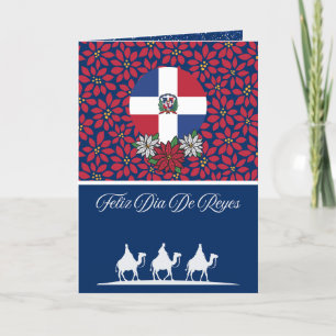 Tarjeta Festiva Día de Reyes Magos navideño dominicano español