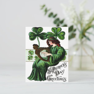 Tarjeta Festiva Día de San Patricio Antigua Bendición Irlandesa