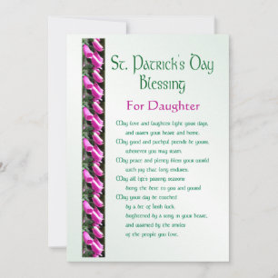 Tarjeta Festiva Día de San Patricio Bendición irlandesa para hija 