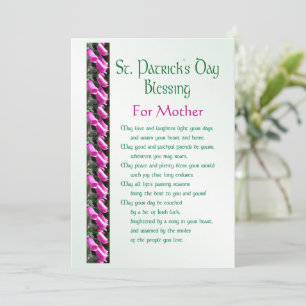 Tarjeta Festiva Día de San Patricio Bendición irlandesa para Madre