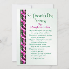 Tarjeta Festiva Día de San Patricio Bendición irlandesa para nuera