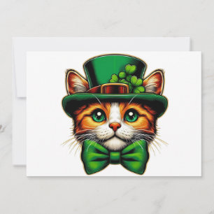 Tarjeta Festiva Día de San Patricio de gato/gatito lindo