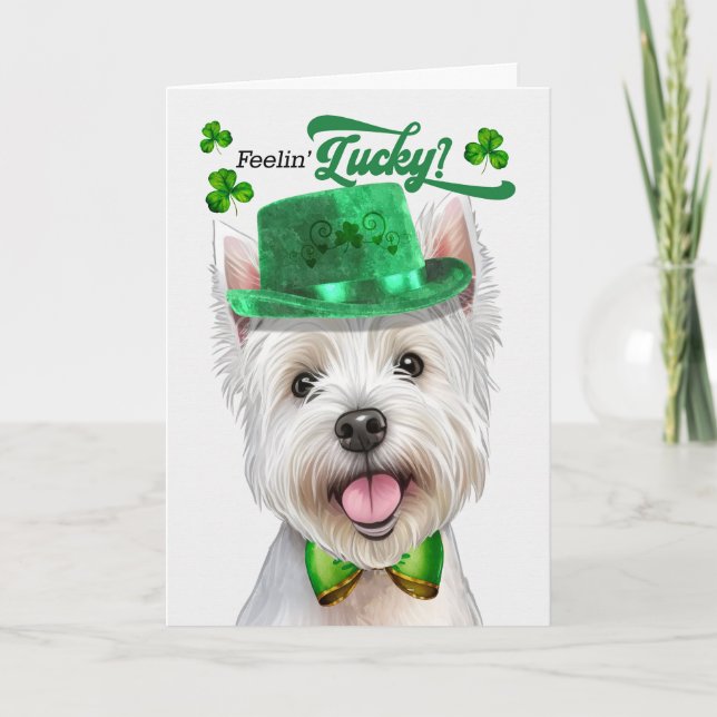Tarjeta Festiva Día de San Patricio de West Highland Terrier (Anverso)