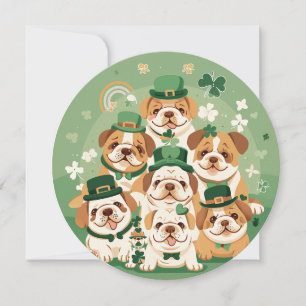 Tarjeta Festiva Día de San Patricio English Bulldogs