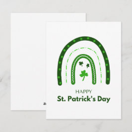 Tarjeta Festiva Día de San Patricio Feliz Arcoíris Minimalista