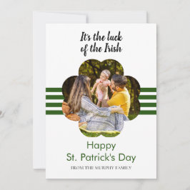 Tarjeta Festiva Día de San Patricio Foto Trebol Moderno Minimalist