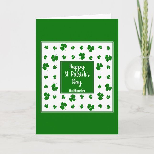 Tarjeta Festiva Día de San Patricio Irlanda bendice patrón de Sham (Anverso)
