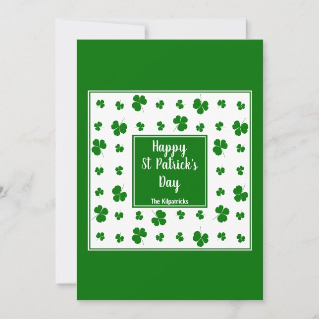 Tarjeta Festiva Día de San Patricio Irlanda bendice patrón de Sham (Anverso)