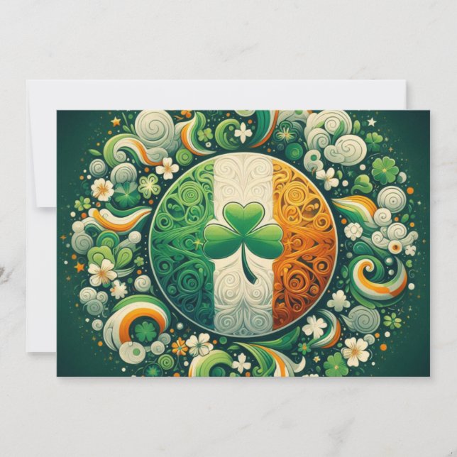Tarjeta Festiva Día de San Patricio irlandés/Irlanda  (Anverso)