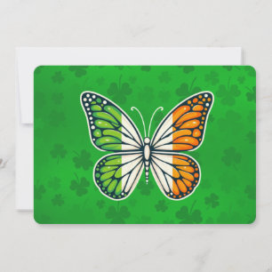 Tarjeta Festiva Día de San Patricio mariposa irlandesa