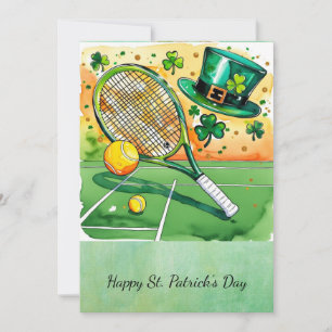 Tarjeta Festiva Día de San Patricio para tenista
