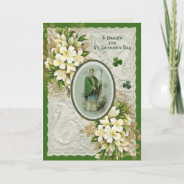 Tarjeta Festiva Día de San Patricio religioso Oración Shamrocks  F