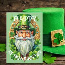 Día de San Patricio Saludo de Gnomo Duende Afortun