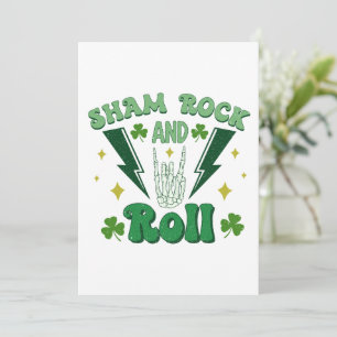 Tarjeta Festiva Día de San Patricio Shamrock And Roll