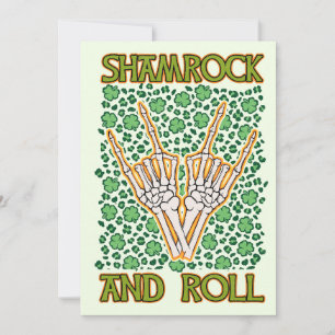 Tarjeta Festiva Día de San Patricio Shamrock And Roll