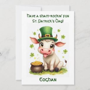 Tarjeta Festiva Día de San Patricio Travesuras Moo-rish