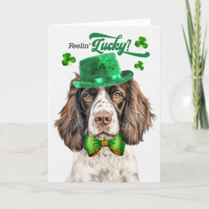 Tarjeta Festiva Día de San Patricio, un perro de la primavera ingl