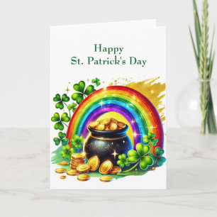 Tarjeta Festiva Día De San Patrón De Ilustracion De Oro