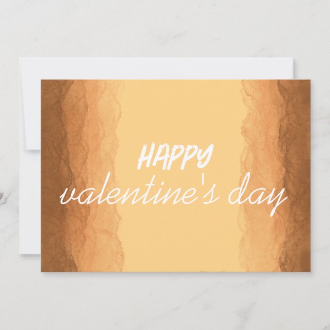 Tarjeta Festiva Día de San Valentín Amarillo - Marrón (Anverso)