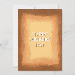 Tarjeta Festiva Día de San Valentín Amarillo - Marrón