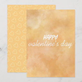 Tarjeta Festiva Día de San Valentín Amarillo - Marrón