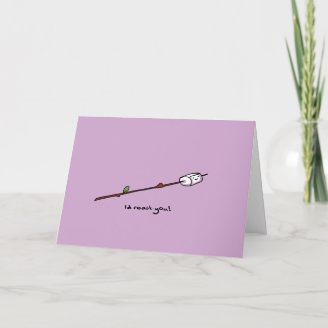 Tarjeta Festiva Día de San Valentín asando. (Anverso)