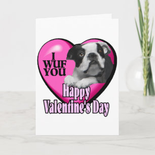 Tarjeta Festiva Día de San Valentín Boston Terrier