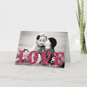 Tarjeta Festiva Día de San Valentín brillo FOTO DE AMOR